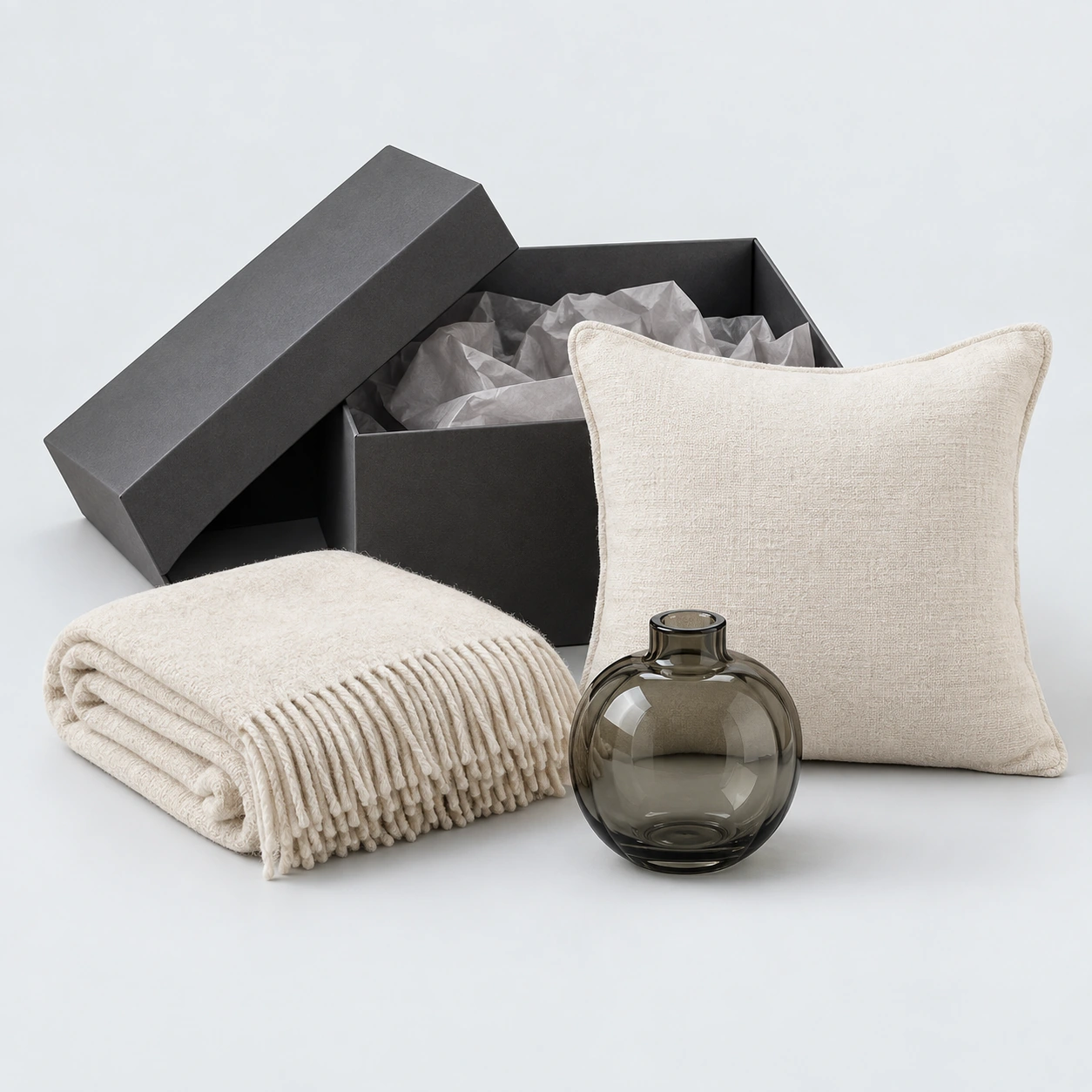 Pause — Coffret maison — Écru & fumé